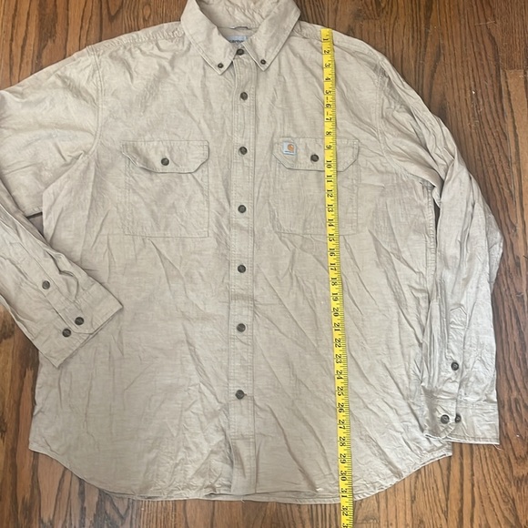 Carhartt Men's Relaxed Fit Lightweight Long-Sleeve khaki Shirt Size XL - Picture 5 of 11